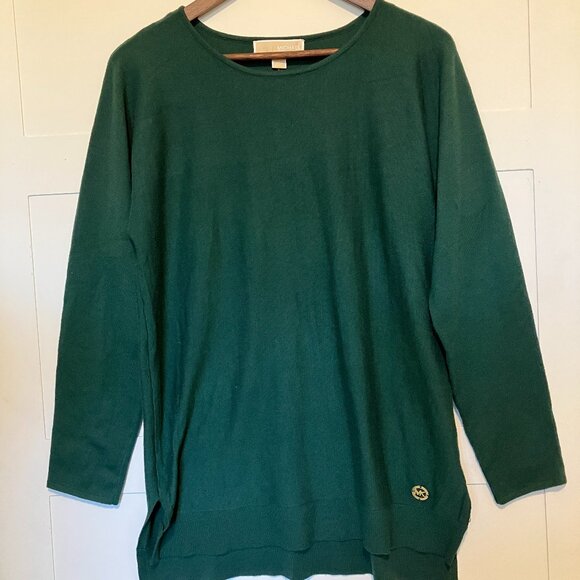 Michael Kors Women’s Top NWT | Deep Emerald Long Sleeve | Elevated Basic - Picture 1 of 4